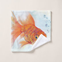 Watercolor & Tattoo Goldfish Washclol