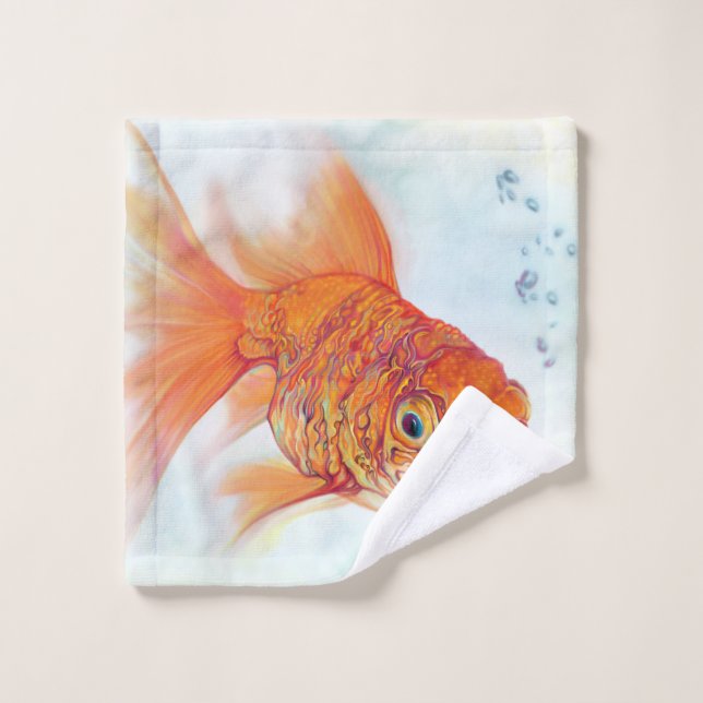 Watercolor & Tattoo Goldfish Washclol (Gant de toilette)