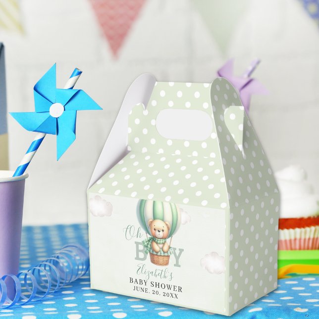 Watercolor Teddy Bear Baby Shower Boy Geschenkschachtel (Von Creator hochgeladen)