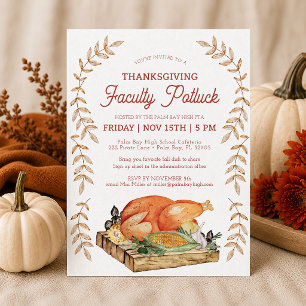 Watercolor Thanksgiving Faculté Potluck Invitation