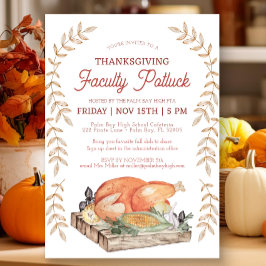 Watercolor Thanksgiving Faculté Potluck Invitation