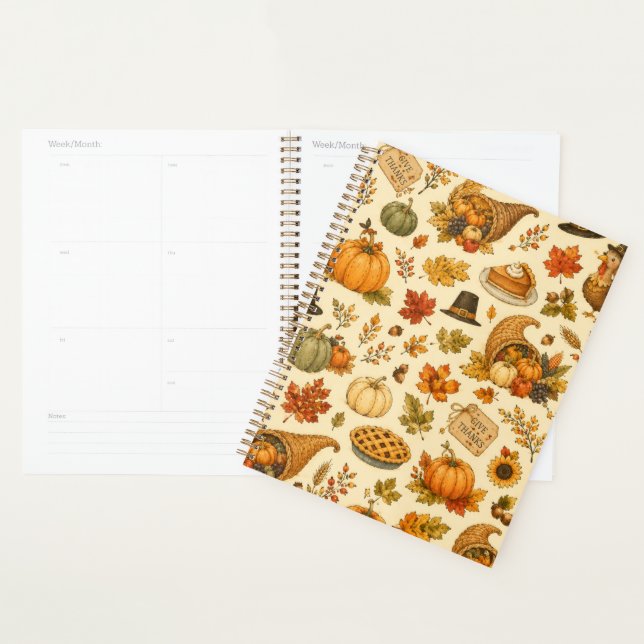 Watercolor Thanksgiving-Muster  Planer (Anzeige)