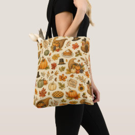 Watercolor Thanksgiving-Muster Tasche