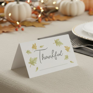 Watercolor Thanksgiving-Platzkarte und Dankbarkeit