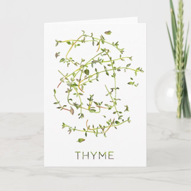 Watercolor-"Thymian-" Anlass-Gruß-Karte Karte (Vorderseite)
