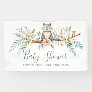 Watercolor-Tiere in Holz Banner