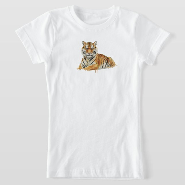 Watercolor Tiger Illustration – Majestic Wildlife  T-Shirt (Ablage )