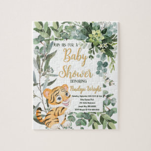 Watercolor-Tiger-Safari-Dschungel-Blatt-Baby-Party