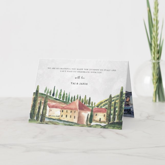 Watercolor Timeline Wedding Save the Date Karte (Vorderseite)