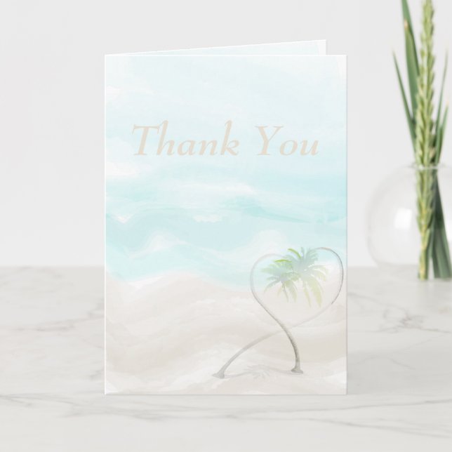 Watercolor Tropical Beach Carte de remerciements (Devant)