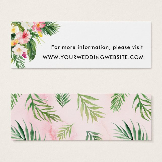 Watercolor Tropical Beach Wedding Website Cards (Vorne & Hinten)