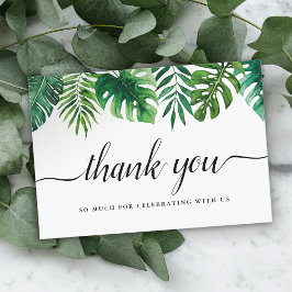 Watercolor Tropical Blätter Wedding Danke Card Einladung