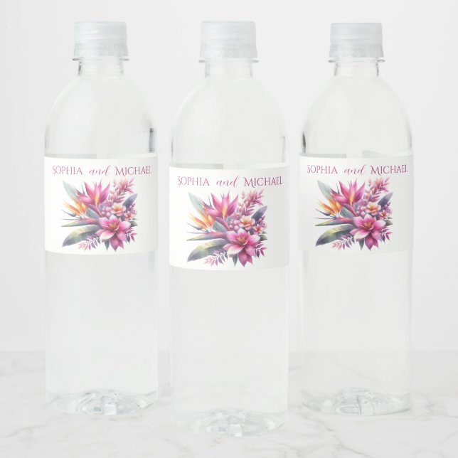 Watercolor Tropical Bliss-Wedding (Flaschen)