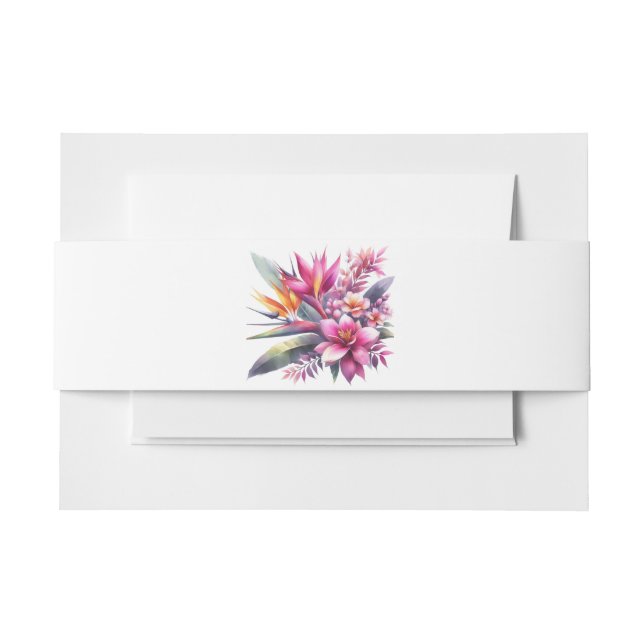 Watercolor Tropical Bliss-Wedding- Einladungsbanderole (Vorderseite Beispiel)