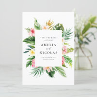 Watercolor Tropical Botanical Frame Summer