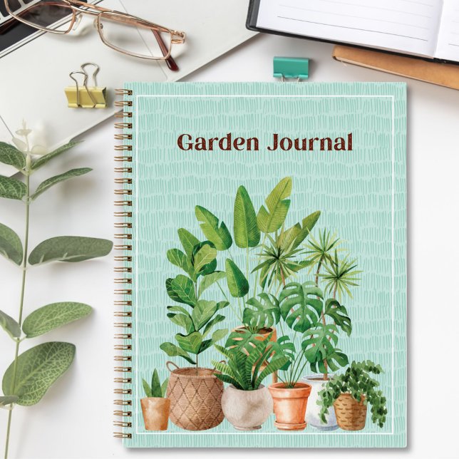 Watercolor Tropical Houseplant Garden Journal (In situ)