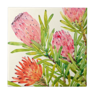 Watercolor-tropische Blumen Fliese