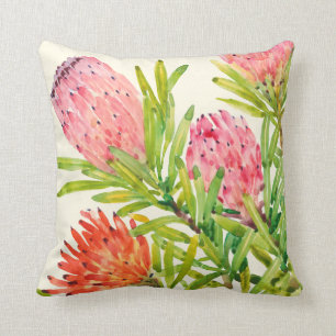 Watercolor-tropische Blumen Kissen