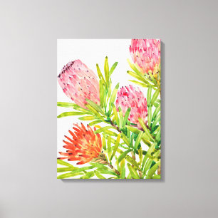 Watercolor-tropische Blumen Leinwanddruck