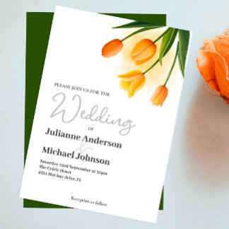 Watercolor Tulip Wedding Einladung