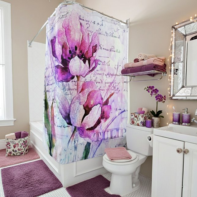 Watercolor tulips duschvorhang (Von Creator hochgeladen)