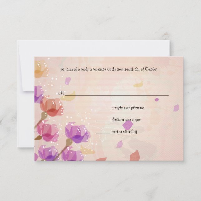 Watercolor Tulips Wedding RSVP Response Card Karte (Vorderseite)
