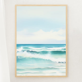 Watercolor Turquoise Beach Imprimer 2 de 3 Poster