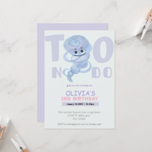 Watercolor Two nado 2ème anniversaire invitation