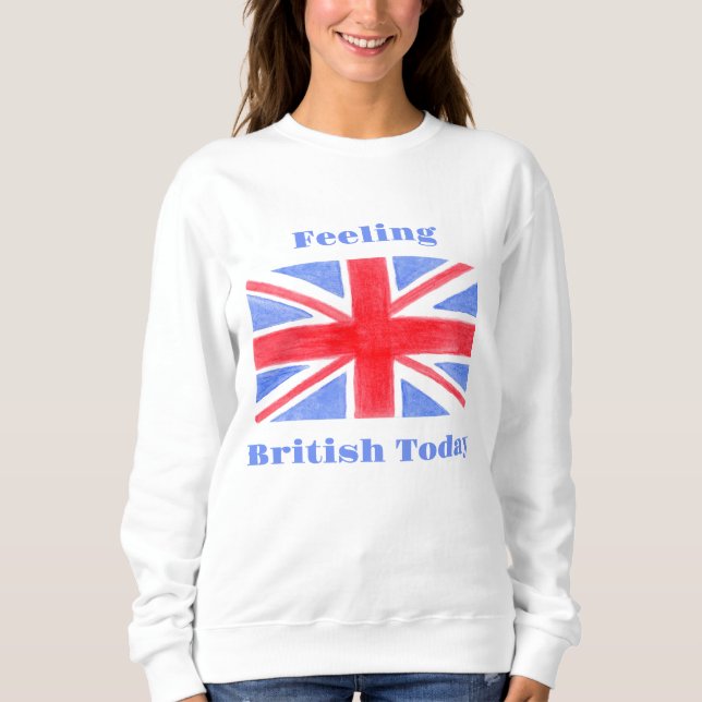 Watercolor Union Jack Flag Feeling British Sweatshirt (Vorderseite)