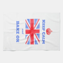 Watercolor Union Jack Keep Calm Bake On Geschirrtuch