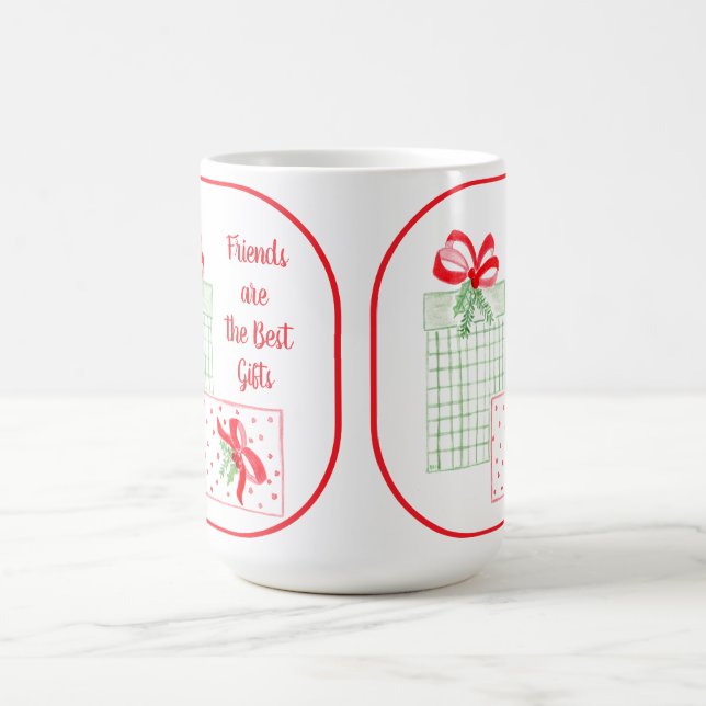 Watercolor Urlaub Freunde sind die besten Geschenk Kaffeetasse (Mittel)