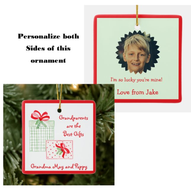 Watercolor Urlaub PERSONALIZE Großeltern Keramikornament (make ornaments for all your family!)