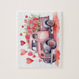 Watercolor Valentins Sweetheart Truck