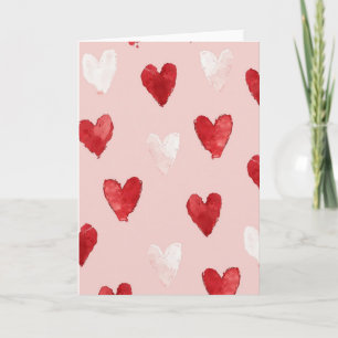 Watercolor Valentinstag-Herzen Karte