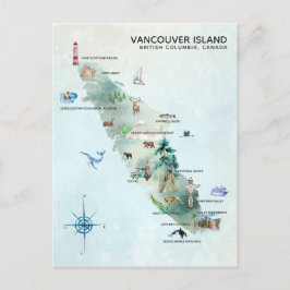 Watercolor Vancouver Insel Karte