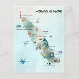 Watercolor Vancouver Insel Karte