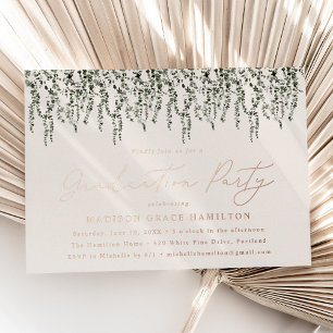 Watercolor Vines Graduation Party Folieneinladung