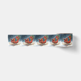 Watercolor Vintage Christmas Sleigh Satinband