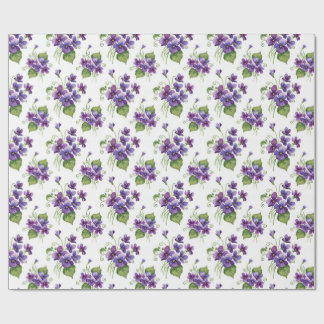 Watercolor Violet Flowers Bouquet Geschenkpapier