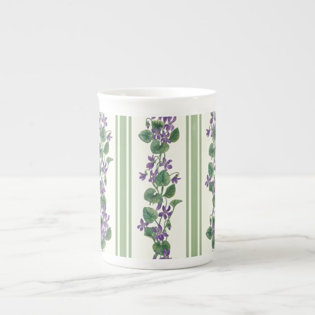 Watercolor violets and stripes prozellantasse (Vorderseite)