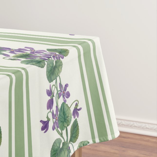 Watercolor violets and stripes tischdecke (Beispiel)