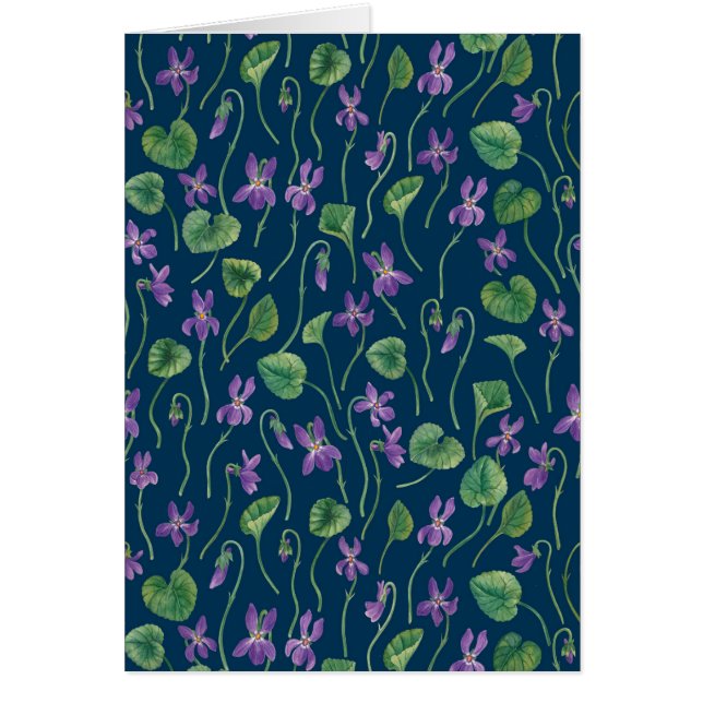Watercolor violets on blue (Vorne)