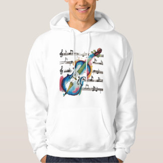 Watercolor Violin Men's Basic Hoodie