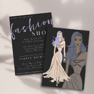 Watercolor Vogue Couture Modenschau Einladung