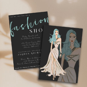 Watercolor Vogue Couture Modeschau Einladung