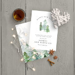 Watercolor Wald Corporate New Year Card Feiertagskarte<br><div class="desc">Ein elegantes,  naturgetreues Urlaubsdesign. Teil einer Sammlung. Mit elegantem Text und schönem Aquarellwald-Design.</div>