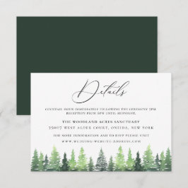 Watercolor Wald Forest Wedding Details Karte