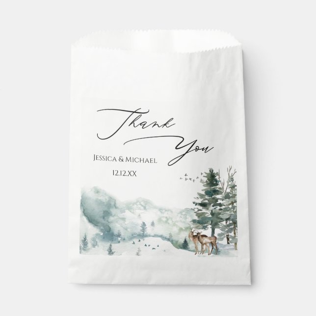 Watercolor-Wald Geschenktütchen (Vorderseite)