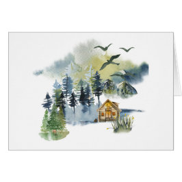 Watercolor-Wald-Szene individuell anpassbar