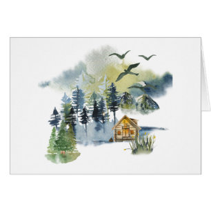 Watercolor-Wald-Szene individuell anpassbar
